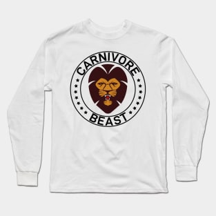 CARNIVORE BEAST Strong Roaring Lion Original Design Long Sleeve T-Shirt